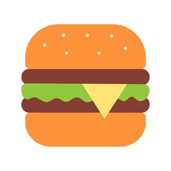 Burger Ikon Vektor Kép Mobilalkalmazás Webes Alkalmazáshoz Nyomtatott Médiához Alkalmas — Stock Vector