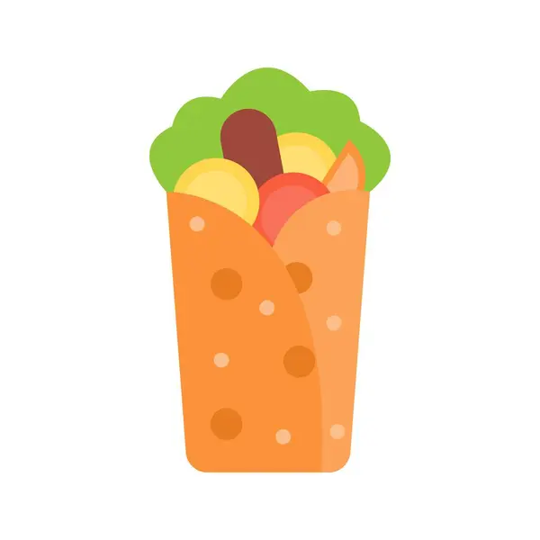 Imagem Vetorial Ícone Burrito Adequado Para Aplicativos Móveis Aplicação Web — Vetor de Stock