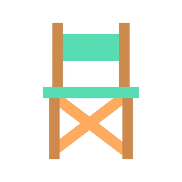 Kamp Sandalyesi Ikonu Vektör Görüntüsü Mobil Uygulama Web Uygulaması Yazdırma — Stok Vektör