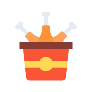 Tavuk Kovası ikon vektör görüntüsü. Mobil uygulama web uygulaması ve yazdırma ortamı için uygundur.