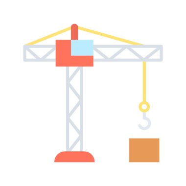 Crane Kulesi ikon vektör görüntüsü. Mobil uygulama web uygulaması ve yazdırma ortamı için uygundur.