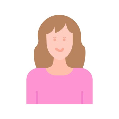 Kız simgesi vektör görüntüsü. Mobil uygulama web uygulaması ve yazdırma ortamı için uygundur.