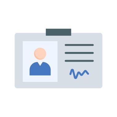 Kimlik kartı simgesi vektör resmi. Mobil uygulama web uygulaması ve yazdırma ortamı için uygundur.