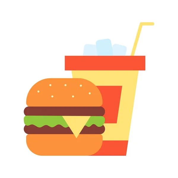 Fast Food Ikon Vektor Kép Mobilalkalmazás Webes Alkalmazáshoz Nyomtatott Médiához — Stock Vector