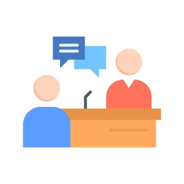 Röportaj simgesi vektör resmi. Mobil uygulama web uygulaması ve yazdırma ortamı için uygundur.