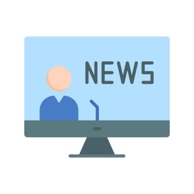 Haber Sunucusu ikon vektör görüntüsü. Mobil uygulama web uygulaması ve yazdırma ortamı için uygundur.