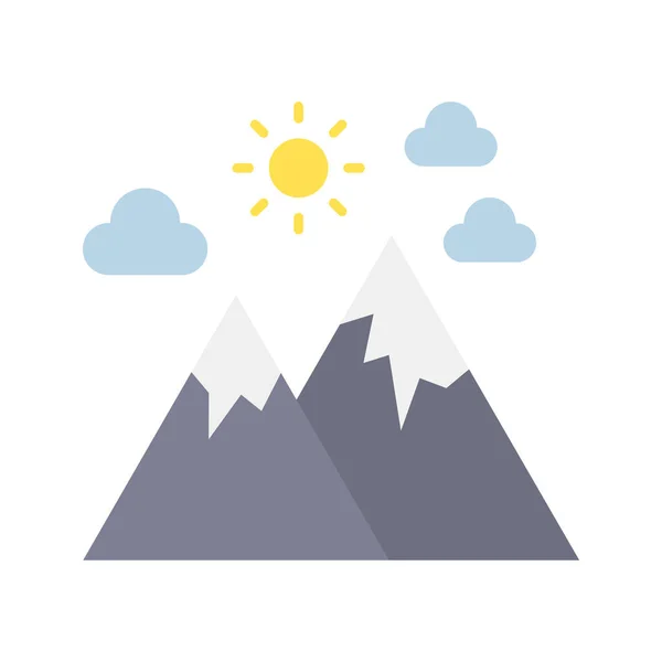 Imagen Vectorial Icono Montaña Adecuado Para Aplicaciones Móviles Aplicación Web — Vector de stock