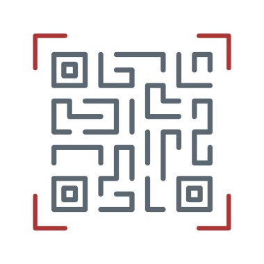 Qr Kodu simge vektör görüntüsü. Mobil uygulama web uygulaması ve yazdırma ortamı için uygundur.