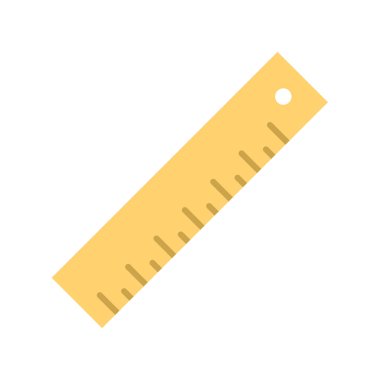 Cetvel simgesi vektör görüntüsü. Mobil uygulama web uygulaması ve yazdırma ortamı için uygundur.