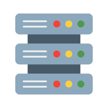 Sunucu simgesi vektör resmi. Mobil uygulama web uygulaması ve yazdırma ortamı için uygundur.