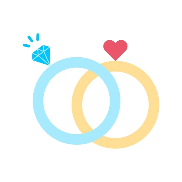 Wedding Rings Icon Vector Image Suitable Mobile Application Web Application — Stock Vector