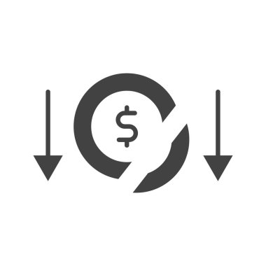 İflas ikonu vektör görüntüsü. Mobil uygulama web uygulaması ve yazdırma ortamı için uygundur.