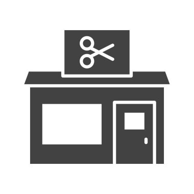 Berber dükkanı ikon vektör görüntüsü. Mobil uygulama web uygulaması ve yazdırma ortamı için uygundur.