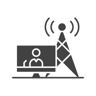 Simge vektör görüntüsünü yayın. Mobil uygulama web uygulaması ve yazdırma ortamı için uygundur.