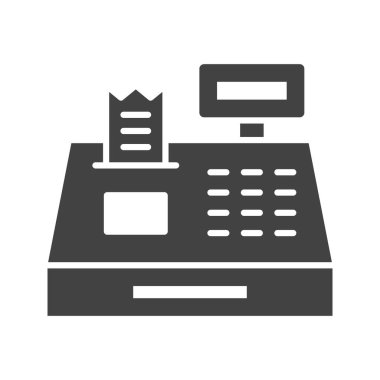 Para kasası ikon vektör görüntüsü. Mobil uygulama web uygulaması ve yazdırma ortamı için uygundur.