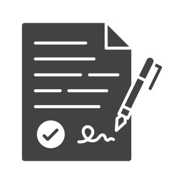 Kontrat simgesi vektör görüntüsü. Mobil uygulama web uygulaması ve yazdırma ortamı için uygundur.