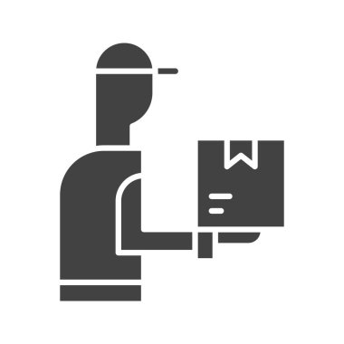 Teslimatçı ikon vektör görüntüsü. Mobil uygulama web uygulaması ve yazdırma ortamı için uygundur.