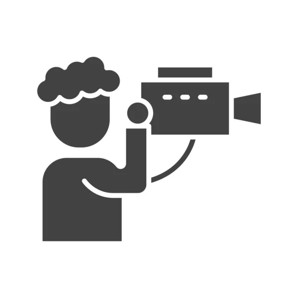 Imagen Vectorial Del Icono Camera Man Adecuado Para Aplicaciones Móviles — Vector de stock