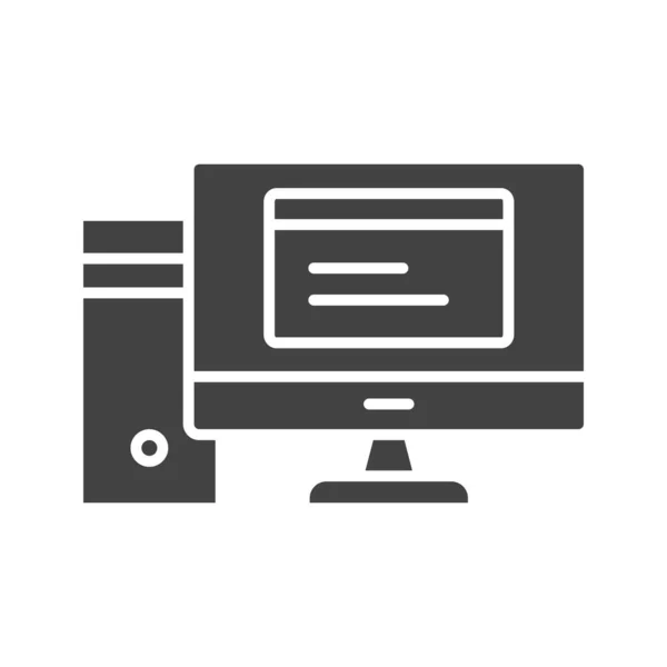 Immagine Vettoriale Icona Computer Desktop Adatto Applicazioni Web Mobili Supporti — Vettoriale Stock