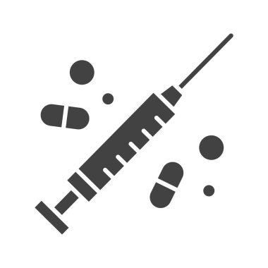 Uyuşturucu ikonu vektör görüntüsü. Mobil uygulama web uygulaması ve yazdırma ortamı için uygundur.