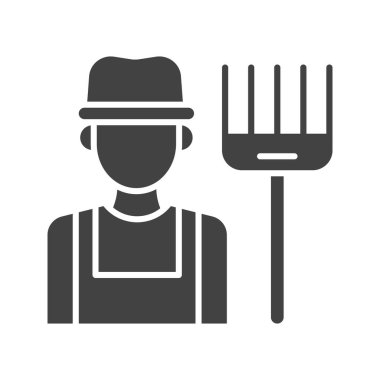 Çiftçi ikonu vektör görüntüsü. Mobil uygulama web uygulaması ve yazdırma ortamı için uygundur.