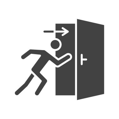 Çıkış simgesi vektör görüntüsünü ateşle. Mobil uygulama web uygulaması ve yazdırma ortamı için uygundur.