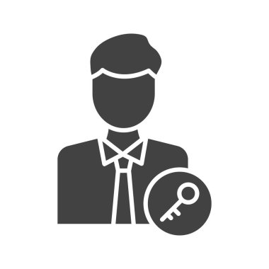 Anahtar Kişi simgesi vektör görüntüsü. Mobil uygulama web uygulaması ve yazdırma ortamı için uygundur.