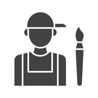 Ressam simgesi vektör görüntüsü. Mobil uygulama web uygulaması ve yazdırma ortamı için uygundur.