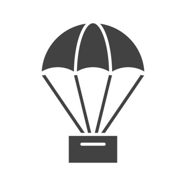 Paraşüt simgesi vektör görüntüsü. Mobil uygulama web uygulaması ve yazdırma ortamı için uygundur.