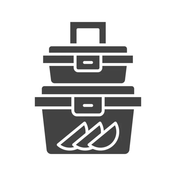 Imagem Vetorial Ícone Caixa Almoço Adequado Para Aplicativos Móveis Aplicação — Vetor de Stock