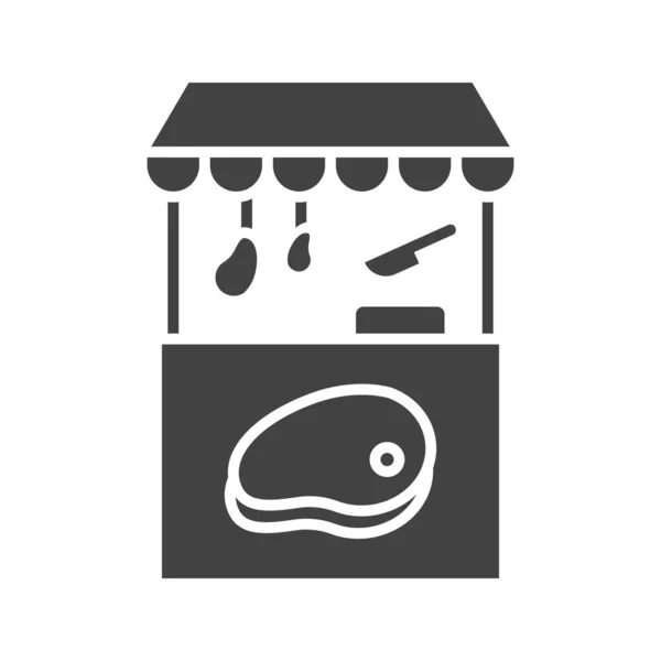 Meat Stall Symbolvektorbild Geeignet Für Mobile Applikationen Und Printmedien — Stockvektor