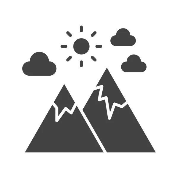 Montanha Ícone Imagem Vetorial Adequado Para Aplicativos Móveis Aplicação Web — Vetor de Stock