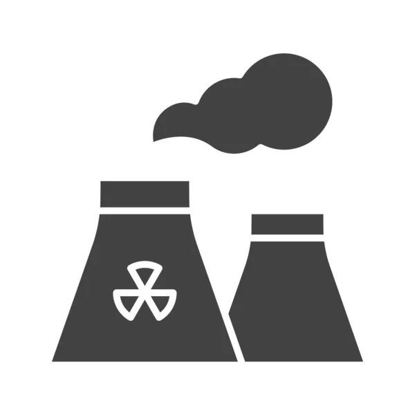 Obrázek Vektoru Ikony Jaderných Elektráren Vhodné Pro Mobilní Aplikace Tisková — Stockový vektor