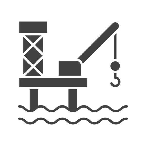 Oil Platform Icon Vector Image Suitable Mobile Application Web Application — Stock Vector