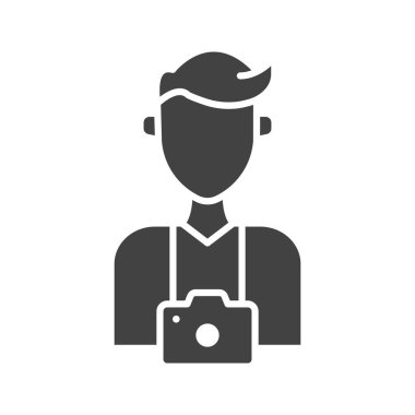 Fotoğrafçı simgesi vektör resmi. Mobil uygulama web uygulaması ve yazdırma ortamı için uygundur.
