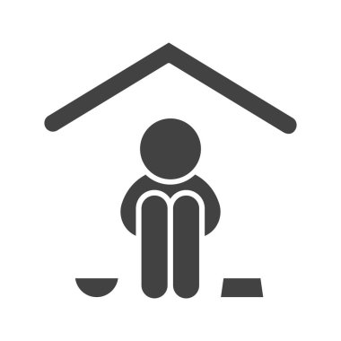 Sığınak simgesi vektör görüntüsü. Mobil uygulama web uygulaması ve yazdırma ortamı için uygundur.