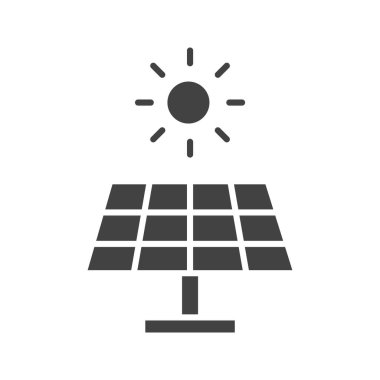 Güneş Paneli ikon vektör görüntüsü. Mobil uygulama web uygulaması ve yazdırma ortamı için uygundur.