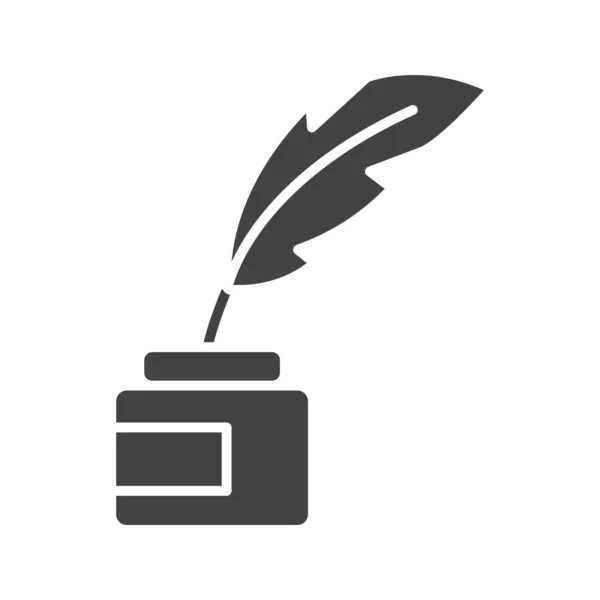 Federkiel Symbolvektorbild Geeignet Für Mobile Applikationen Und Printmedien — Stockvektor