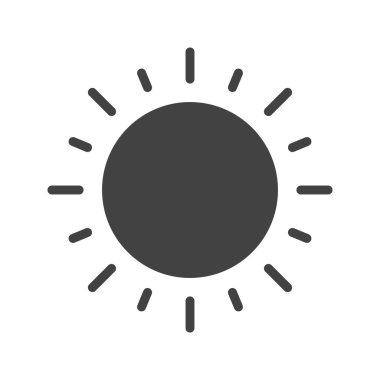 Güneş ikonu vektör görüntüsü. Mobil uygulama web uygulaması ve yazdırma ortamı için uygundur.