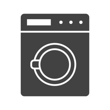 Çamaşır Makinesi ikon vektör görüntüsü. Mobil uygulama web uygulaması ve yazdırma ortamı için uygundur.