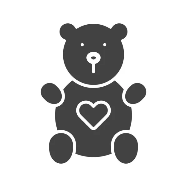 Teddy Bear Ikon Vektör Görüntüsü Mobil Uygulama Web Uygulaması Yazdırma — Stok Vektör