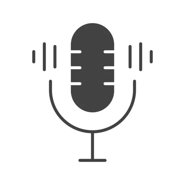 Ses Kaydedici Ikon Vektör Resmi Mobil Uygulama Web Uygulaması Yazdırma — Stok Vektör