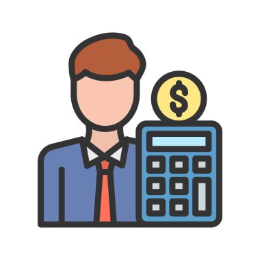 Muhasebe simgesi vektör görüntüsü. Mobil uygulama web uygulaması ve yazdırma ortamı için uygundur.