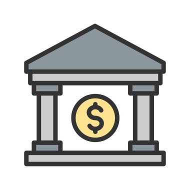 Banka simgesi vektör görüntüsü. Mobil uygulama web uygulaması ve yazdırma ortamı için uygundur.