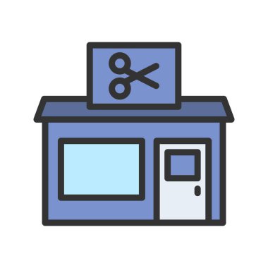 Berber dükkanı ikon vektör görüntüsü. Mobil uygulama web uygulaması ve yazdırma ortamı için uygundur.