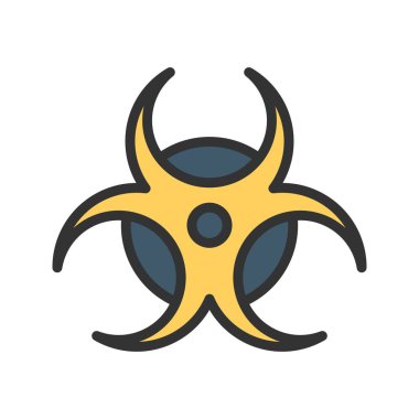 Biyolojik tehlike işareti ikon vektör görüntüsü. Mobil uygulama web uygulaması ve yazdırma ortamı için uygundur.