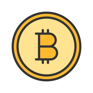 Bitcoin ikon vektör görüntüsü. Mobil uygulama web uygulaması ve yazdırma ortamı için uygundur.
