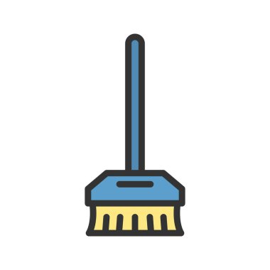 Süpürge simgesi vektör görüntüsü. Mobil uygulama web uygulaması ve yazdırma ortamı için uygundur.
