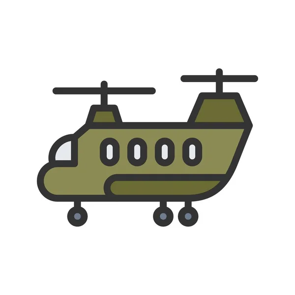 Armé Helikopter Ikon Vektor Bild Lämplig För Mobil Applikation Webbapplikation — Stock vektor