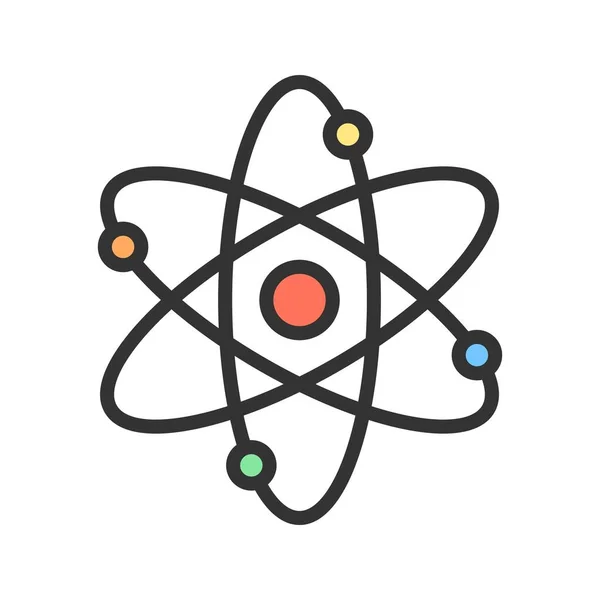 Atomok Ikon Vektor Kép Mobilalkalmazás Webes Alkalmazáshoz Nyomtatott Médiához Alkalmas — Stock Vector